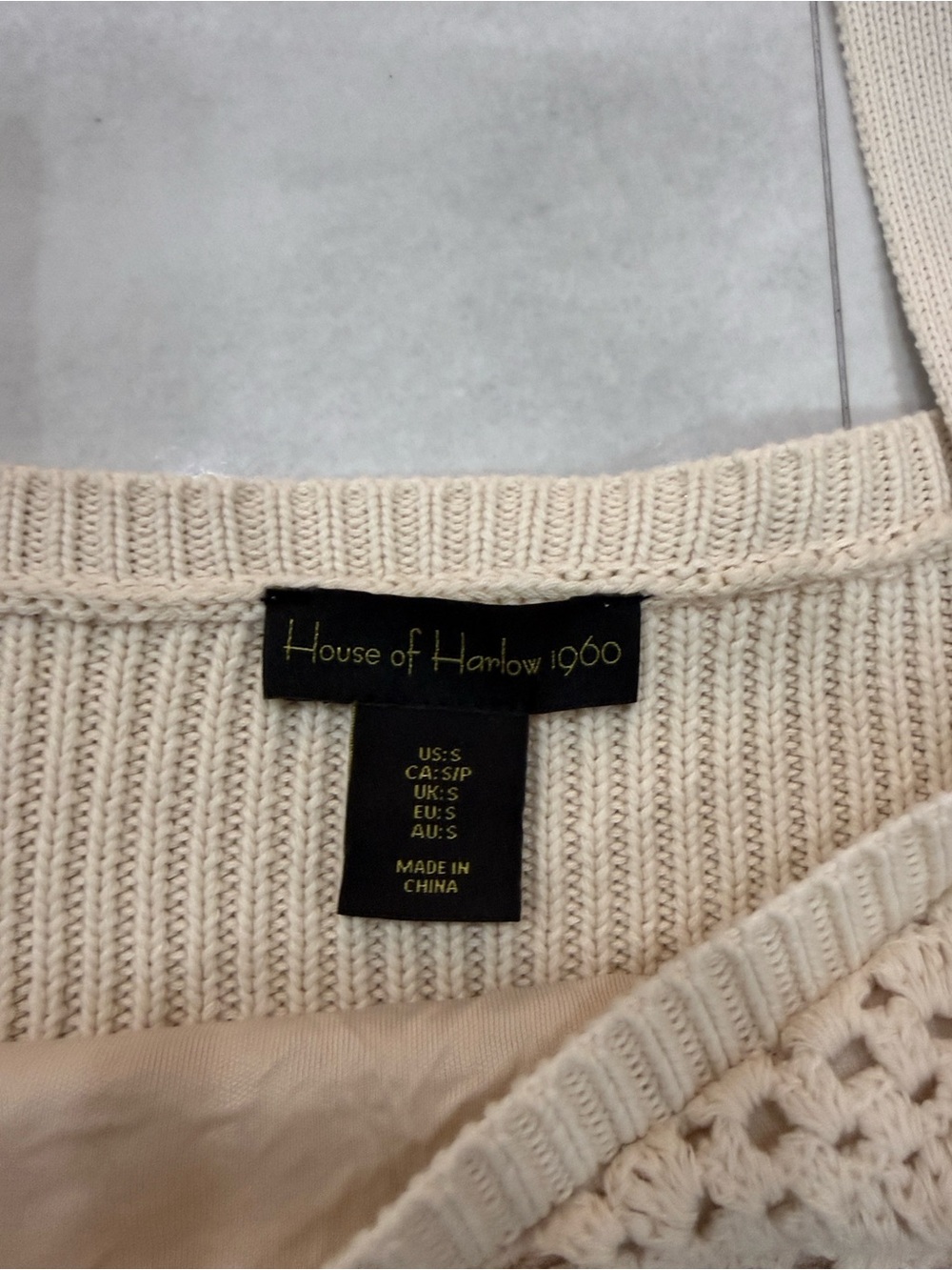House of Harlow Cream Crochet Crop Top & Skirt Set - Picture 3 of 3